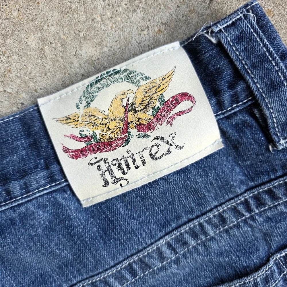 Avirex Baggy Wide Leg Jeans Size 38 (36x31) Blue Y2K Skater Grunge 90s Vintage
